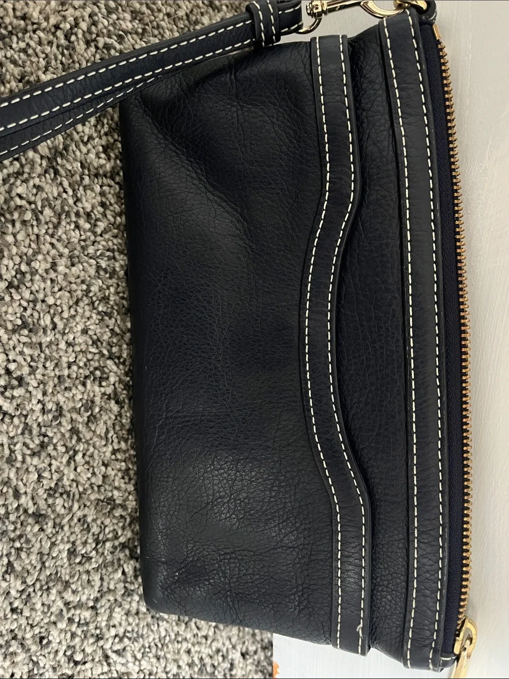 Classic Black Leather Wristlet Clutch - Men Bags